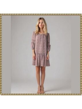 Max Studio Pink Print Boho Mini Dress Medium